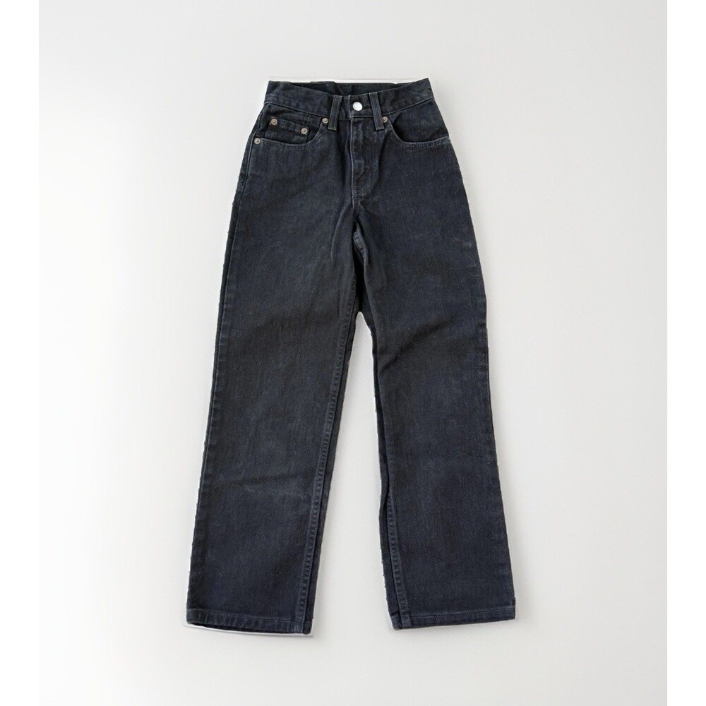 Levi's 550 Youth Jeans Size 10 Black Relaxed Straight Leg Adjustable